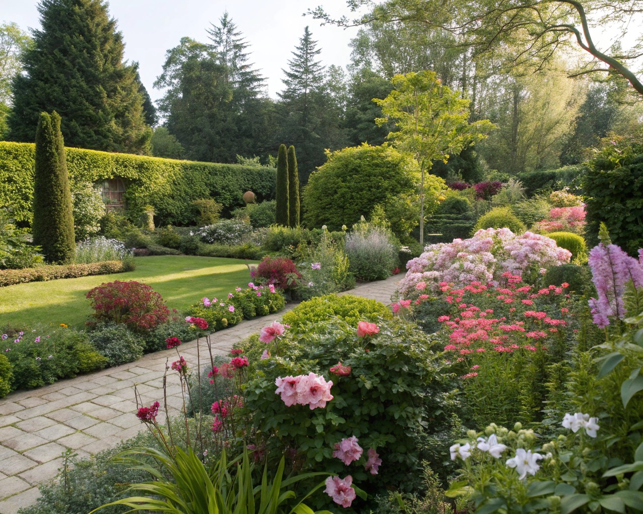 A garden designed for year-round use with climate-adjusted features for all seasons.
