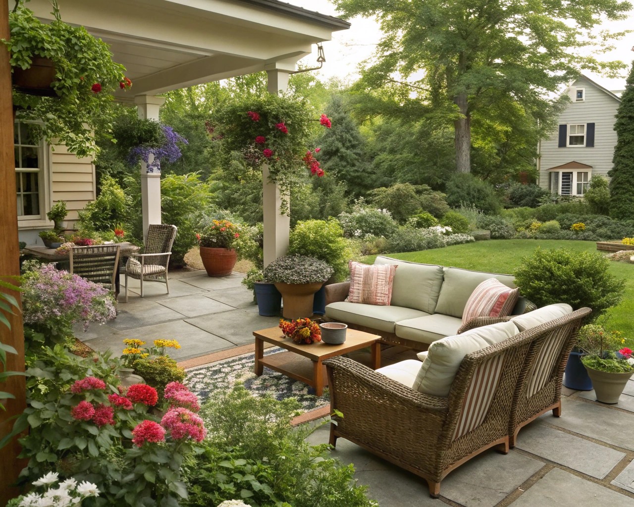 A home garden featuring a variety of seasonal plants, showcasing refreshing and simple gardening ideas.