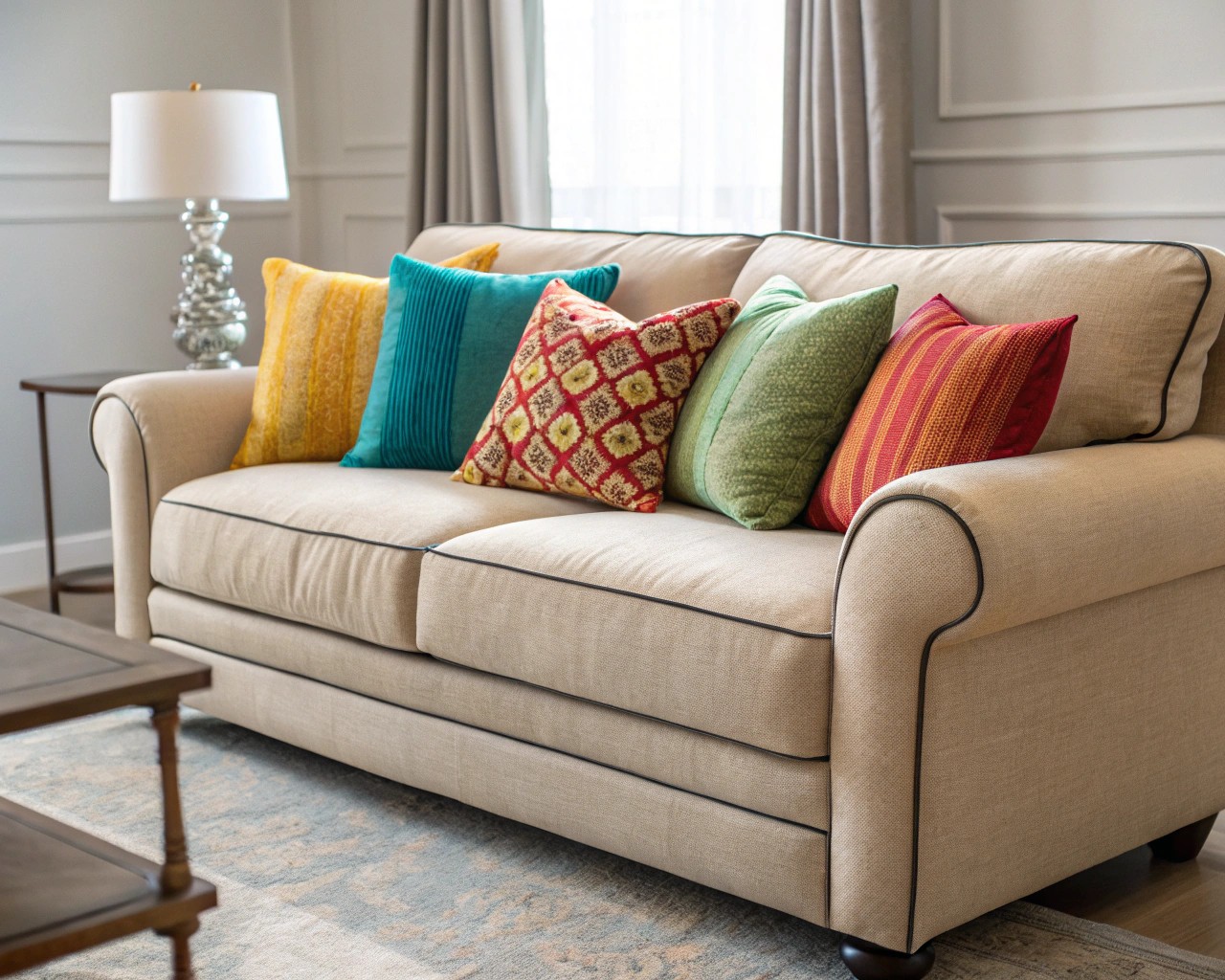 Applying color theory helps your anchor fabric seamlessly integrate into the room's palette.