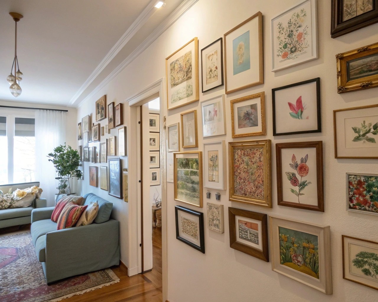 Choose strategic art placements to form an engaging gallery wall or feature piece.