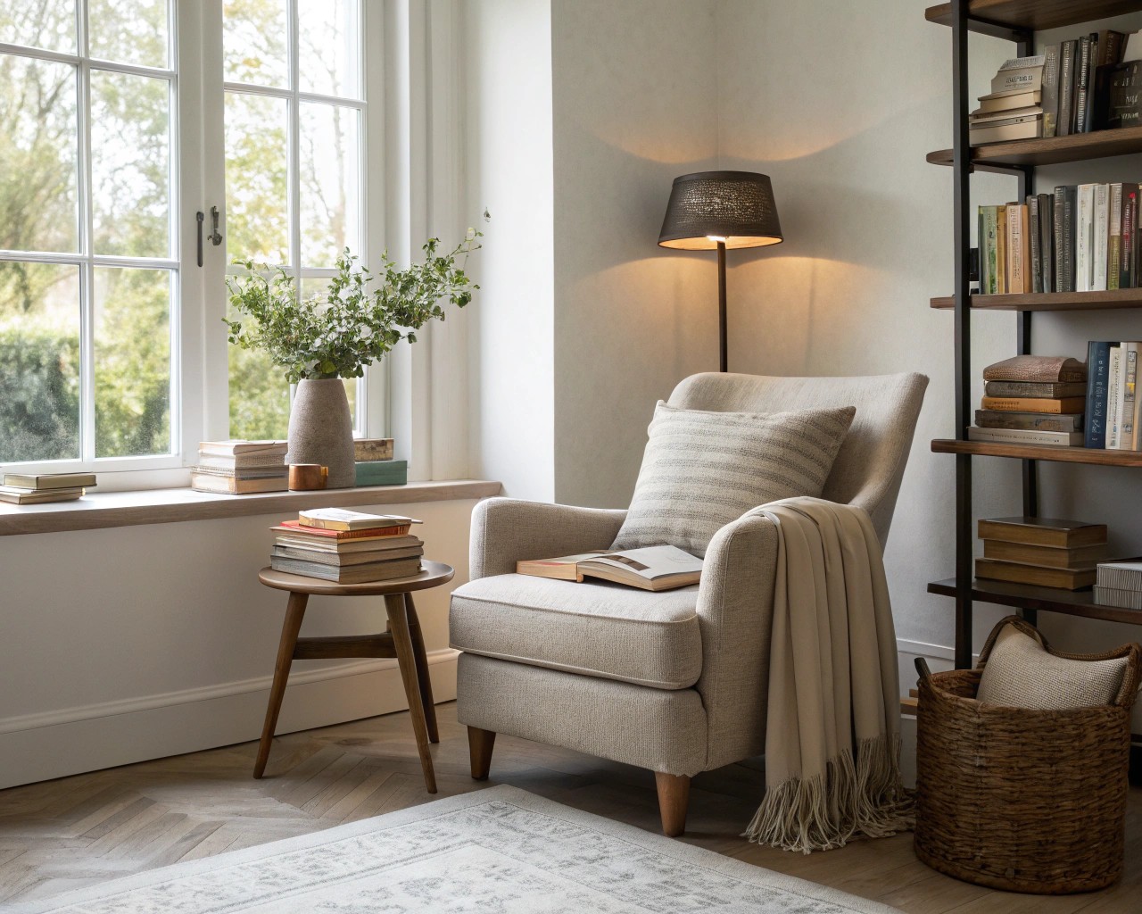 Create a peaceful retreat amidst the unpacking to recharge.