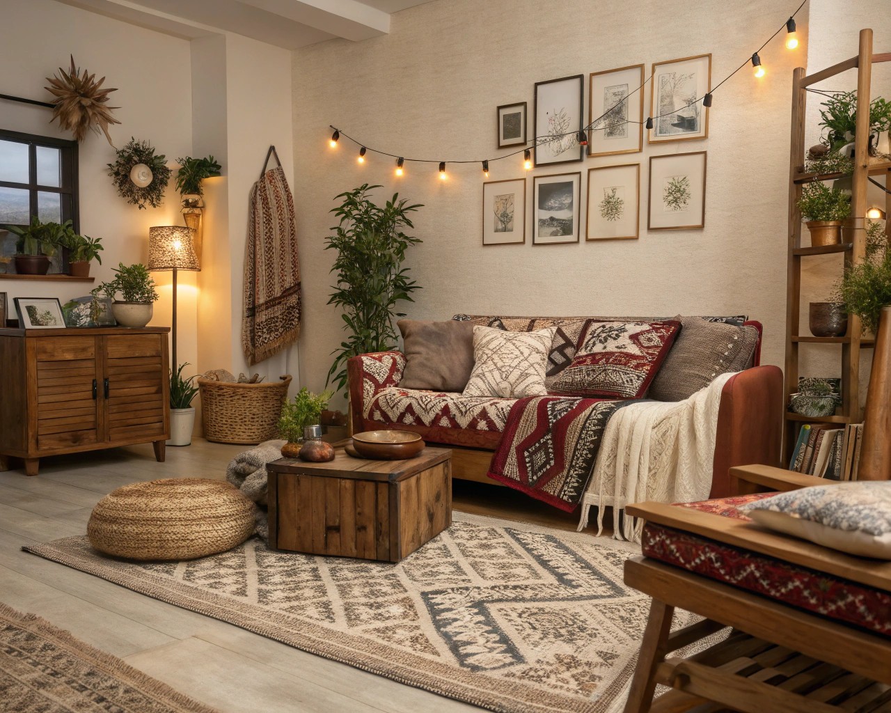 Diverse patterns contribute to the naturally evolved look of a lived-in home.