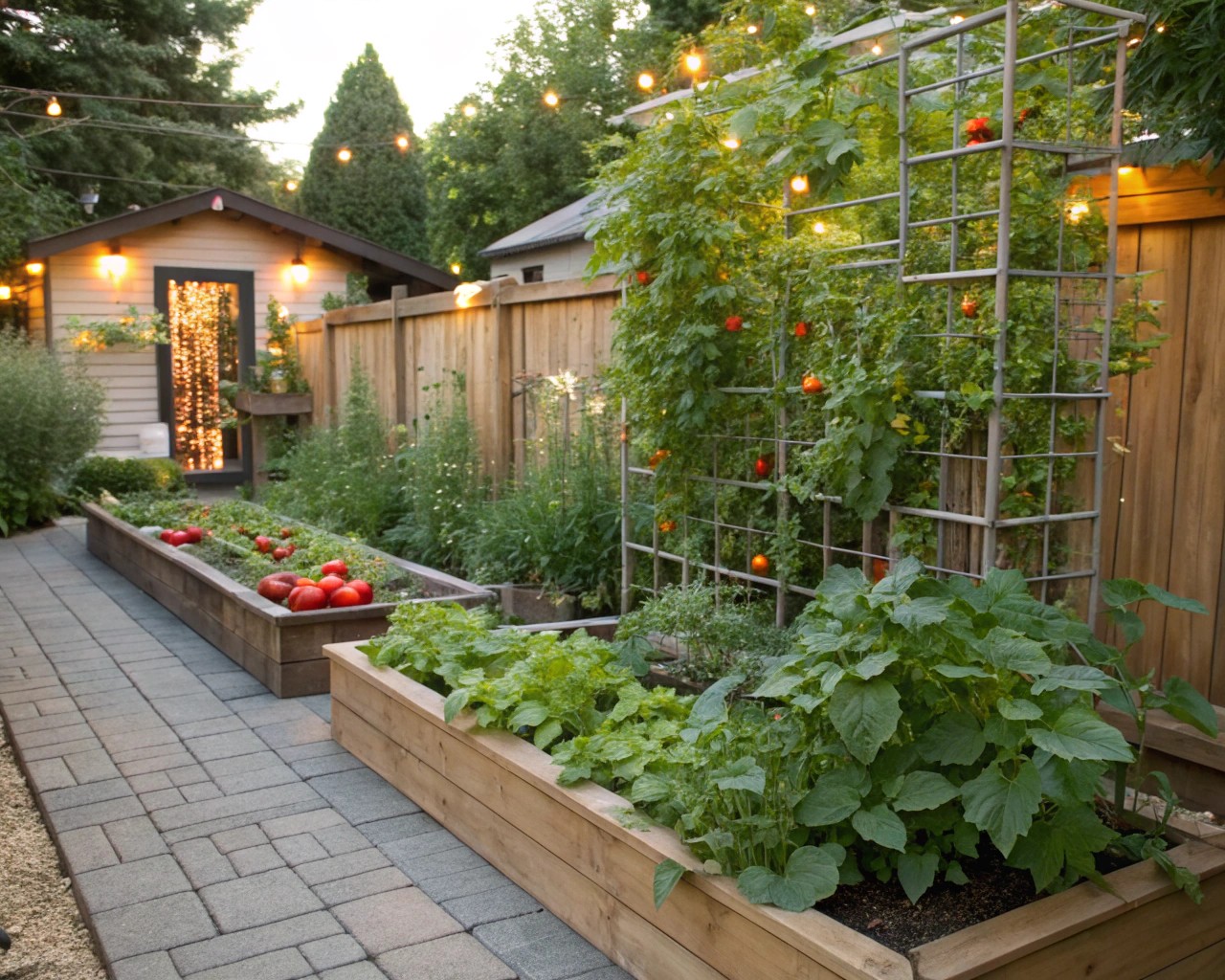 Examples of zone types in a home garden: dining, retreat, play, and kitchen garden areas.