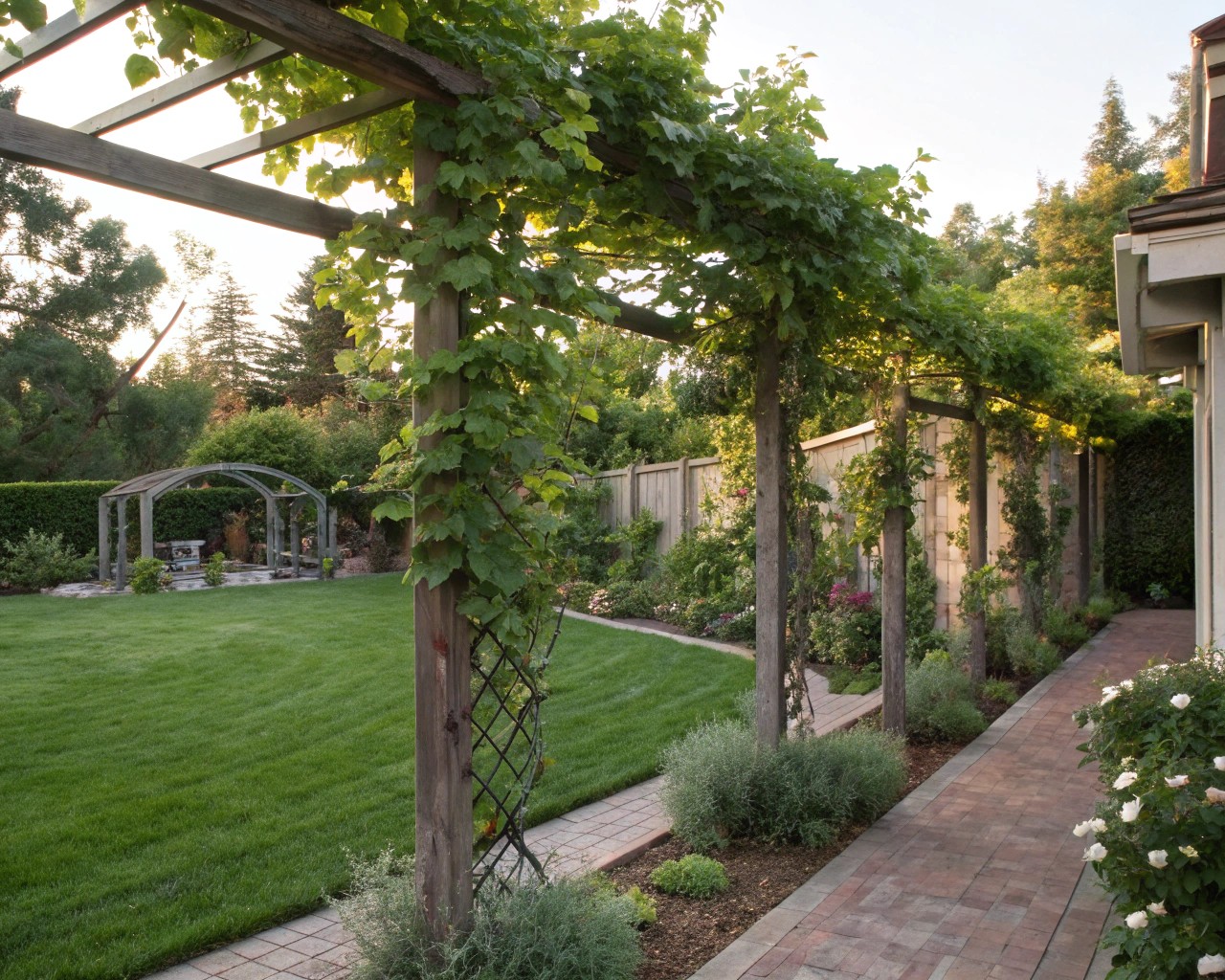 Incorporating vertical elements like trellises and wall planters in home gardens for improved utility.