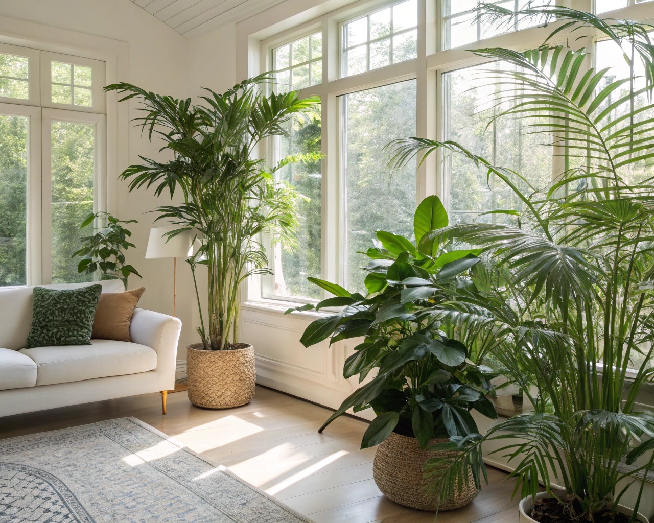 Plants add life and serve as natural focal points enhancing room aesthetics.