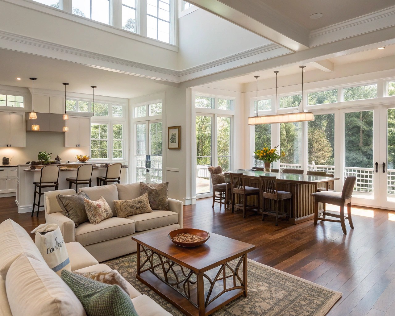 Strategic zoning in home interiors to blend individual design influences.